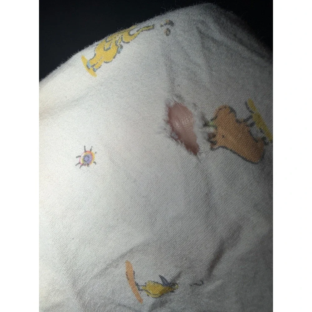 VTG Carters John Lennon Fitted Crib Sheet Cotton Pastel Animal Print Fabric
